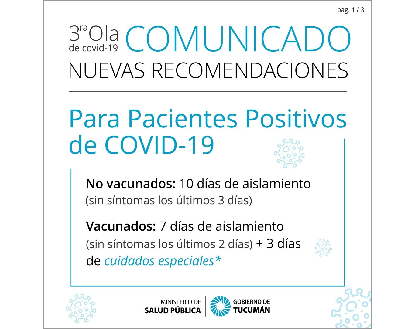 Lo que deben saber pacientes positivos y contactos estrechos en Tucumán