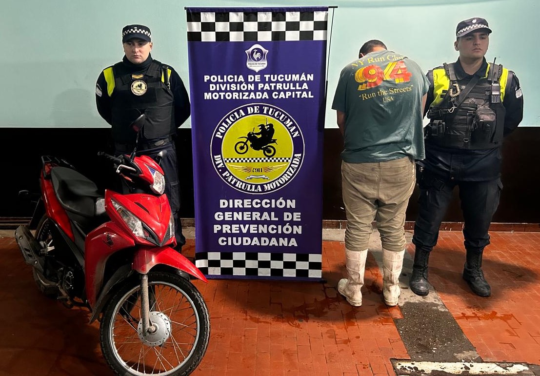 Aprehenden a un joven con frondoso prontuario y secuestran la moto que usó en un arrebato