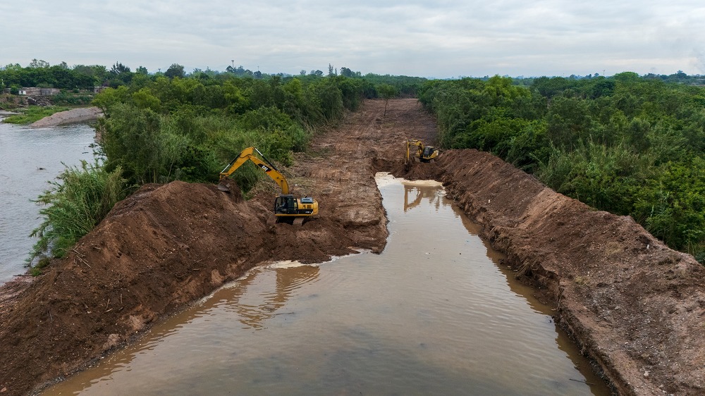 Comenzaron las obras de encauzamiento y protección del río Salí en Los Vallistos